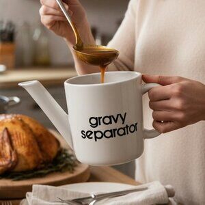 Gravy Separator Ceramic 1 1/2 Cup Pitcher For Soup Sauces & Gravy